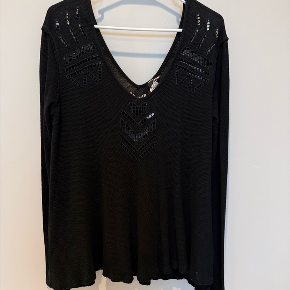 💋 We The Free Black Textured Top 181 - Picture 3 of 5